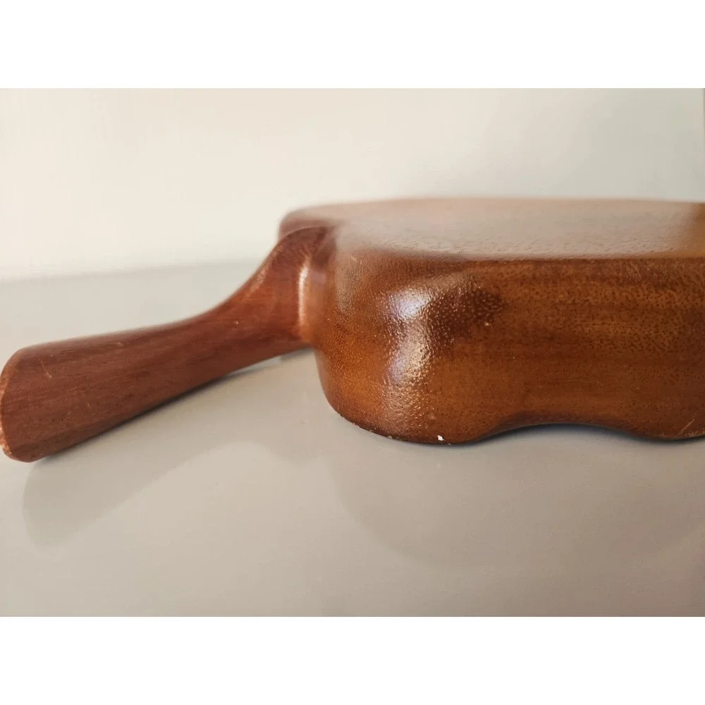 Vintage Monkey Pod Signed Wood Made In Hawaii Leaf Shaped Nut/Candy Bowl Retro‎